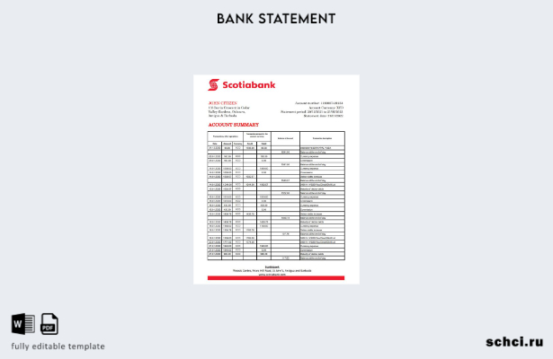 цифровая загрузка шаблон Excel банковской выписки Антигуа и Барбуды Scotiabank